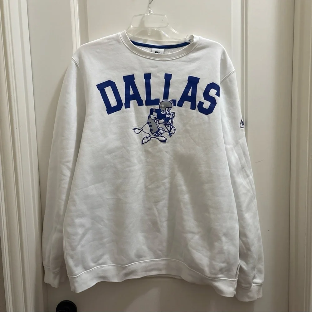 Men's Nike White Dallas Cowboys Gridiron Classics Athletic Pullover Sweatshirt L